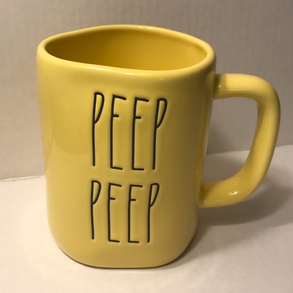 Rae Dunn Peep Peep Ceramic Mug Set Yellow - Picture 2 of 14